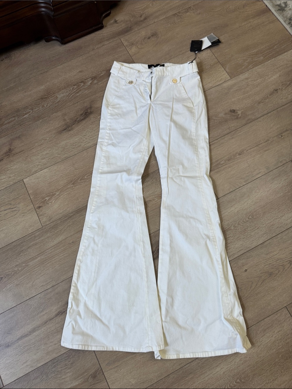 Just Cavalli White High-Rise Flared Jeans Size 38